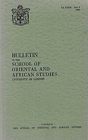 Bulletin of The School of Oriental and African Studies XXXIX Part 2 (1976)