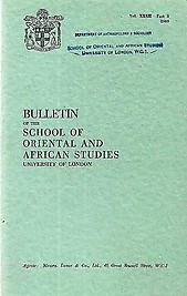 Bulletin of The School of Oriental and African Studies XXXII Part 3 (1969)