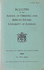 Bulletin of The School of Oriental and African Studies XXIII Part 2 (1960)