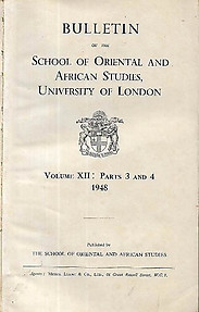 Bulletin of The School of Oriental and African Studies XII Parts 3 & 4 (1948)