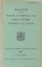 Bulletin of The School of Oriental and African Studies XXVIII Part 2 (1965)