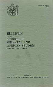 Bulletin of The School of Oriental and African Studies XLVIII Part 1 (1985)