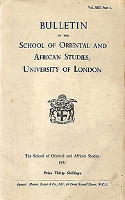 Bulletin of The School of Oriental and African Studies XIII Part 4 (1951)