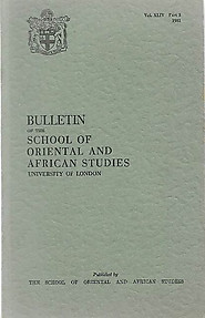 Bulletin of The School of Oriental and African Studies XLIV Part 3 (1981)