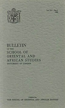 Bulletin of The School of Oriental and African Studies XLV Part 3 (1982)