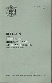 Bulletin of The School of Oriental and African Studies XXXIV Part 1 (1971)