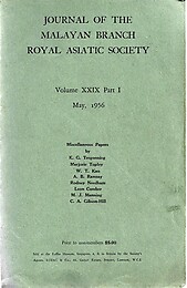 Journal Volume XXIX Part 1 - 1956 - Malayan Branch of the Royal Asiatic Society