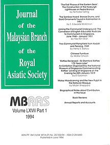 Malaysian Branch of the Royal Asiatic Society Journal - Volume LXVII Part 1 1994