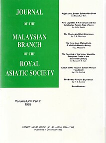 Malaysian Branch of the Royal Asiatic Society Journal - Volume LVIII Part 2 1985