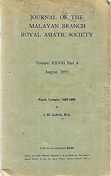 Kuala Lumpur 1880-1895 - JM Gullick